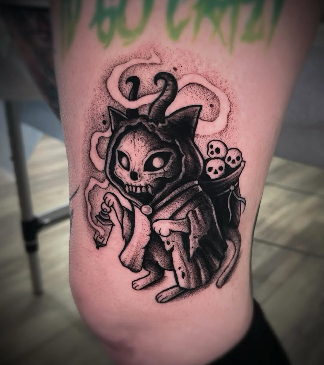 Tattoo by @leawhite_tattoos β black_and_grey, dotwork