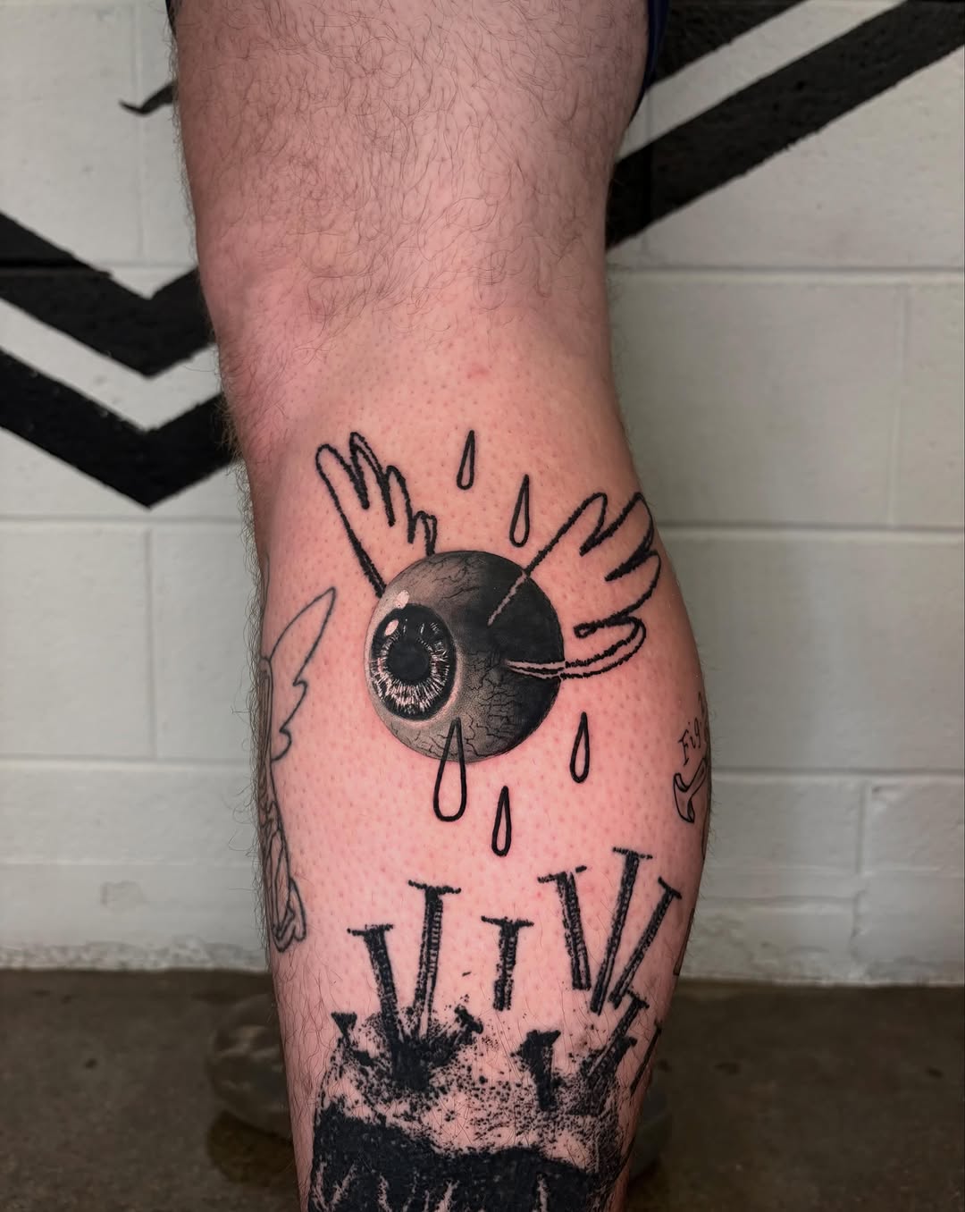 Tattoo by @lil_stinker_5000 — black_and_grey