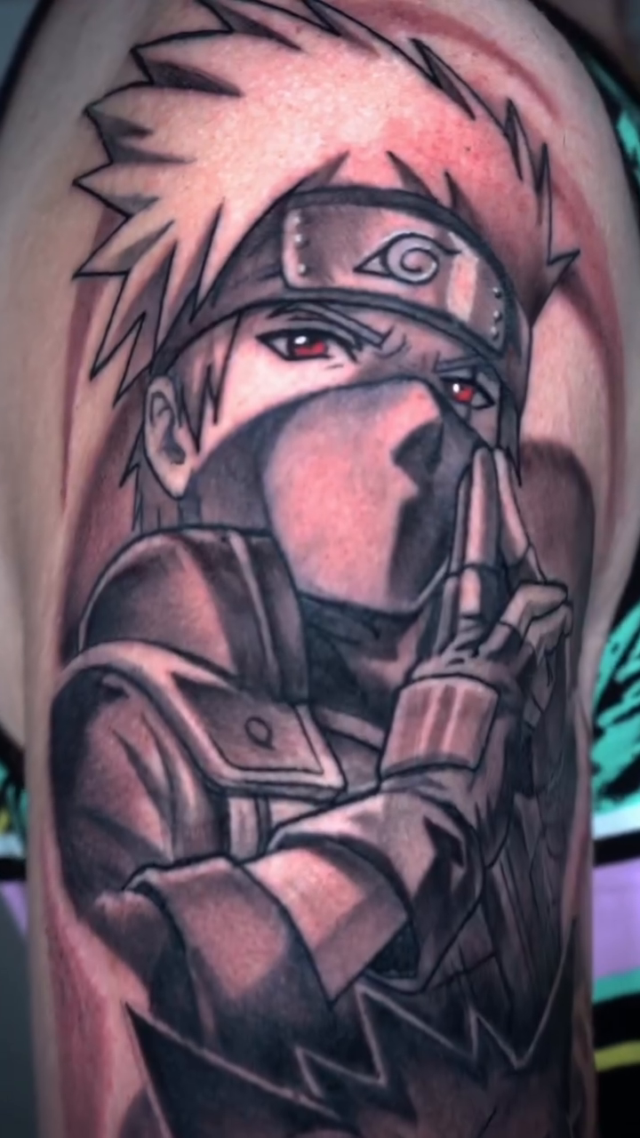 Tattoo by @bdtattz2.0 — anime, black_and_grey
