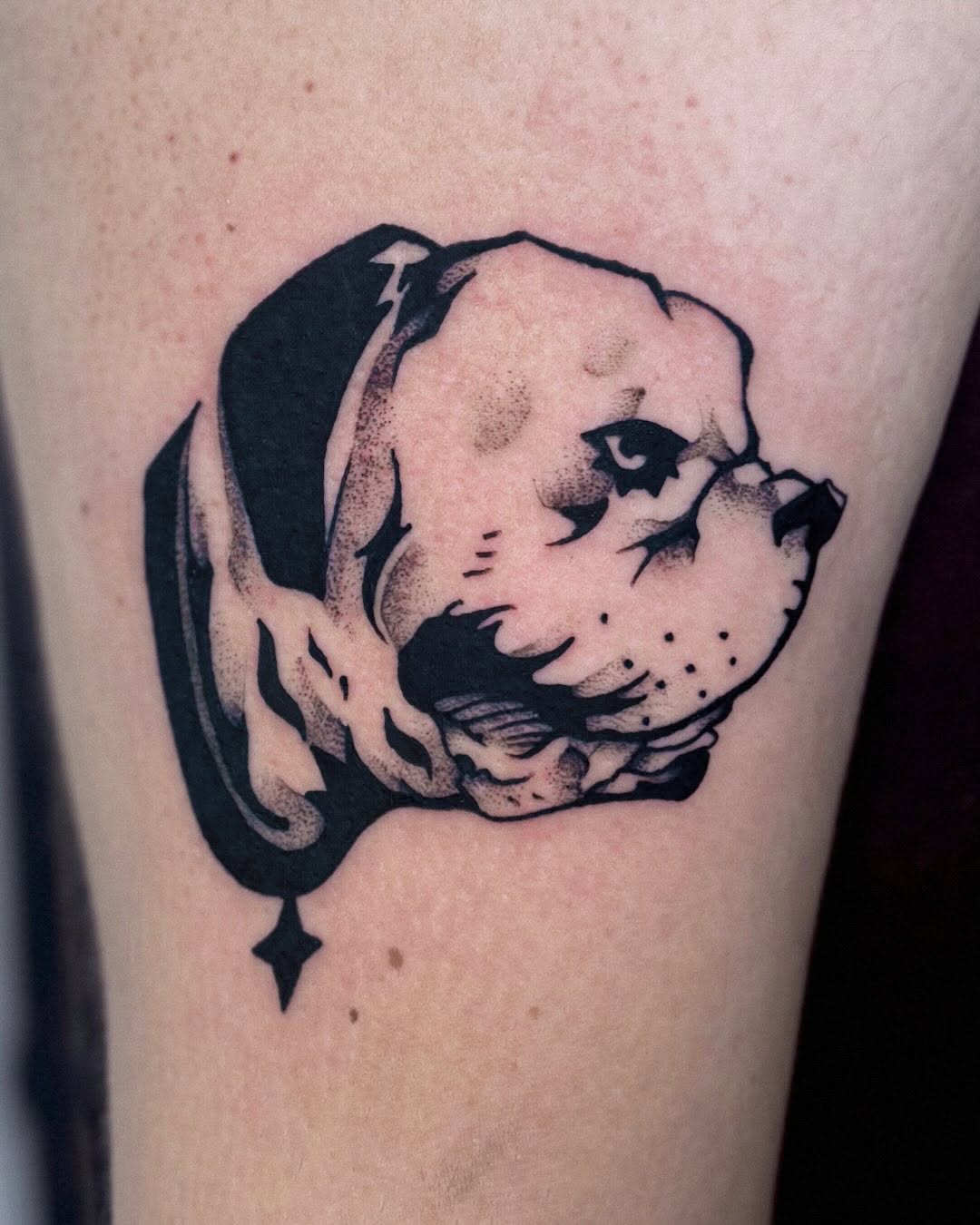 Tattoo by @unsaintlytattoo — blackwork