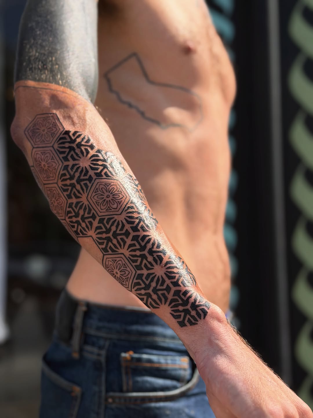 Tattoo by @mystic_tattooing — geometric, blackwork