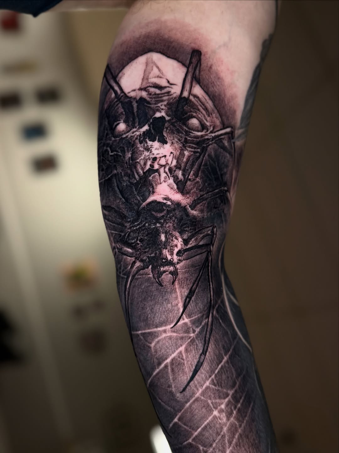 Tattoo by @bigbadwolftattoos — dark_realism, black_and_grey
