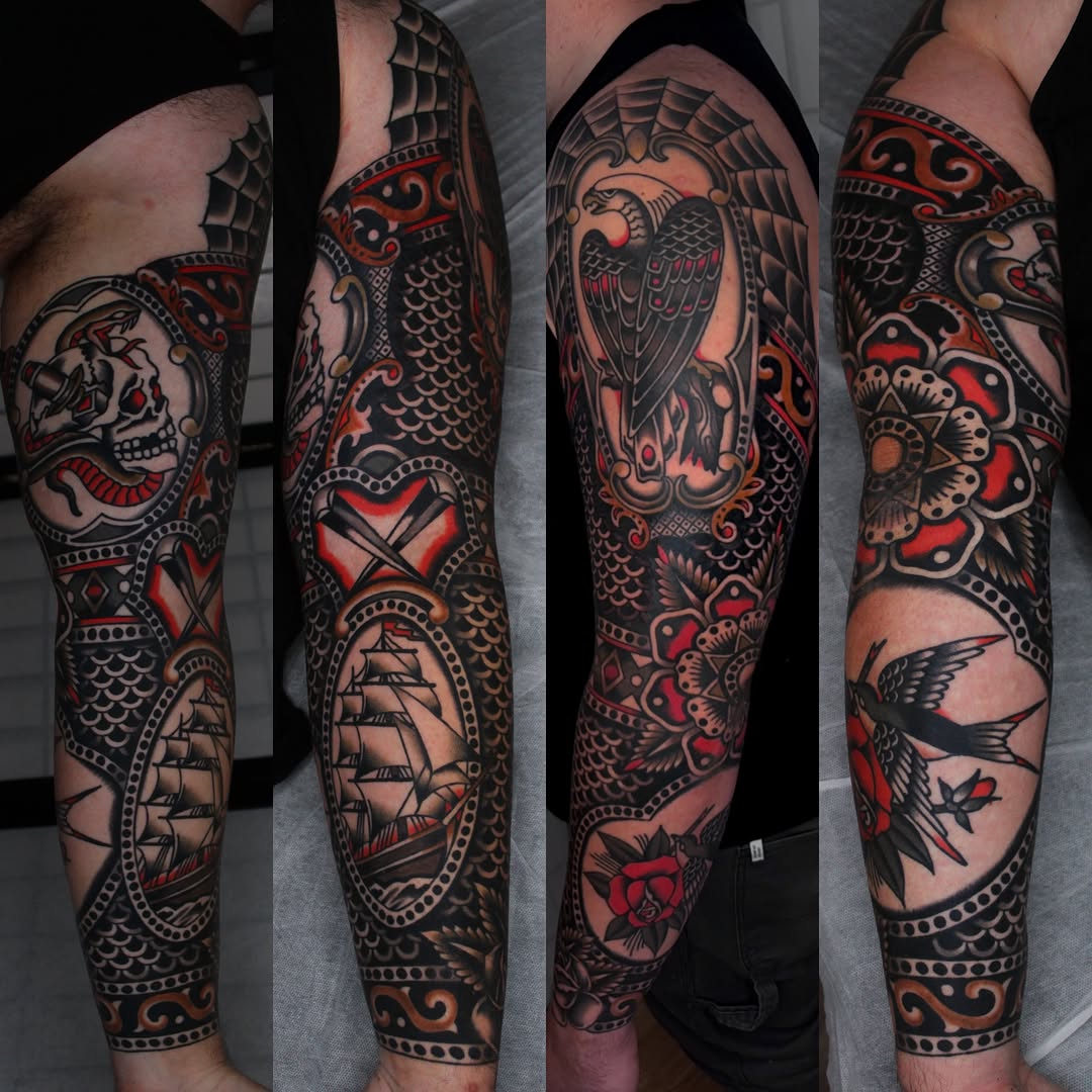 Tattoo by @dustinstemen — american_traditional, neo_traditional