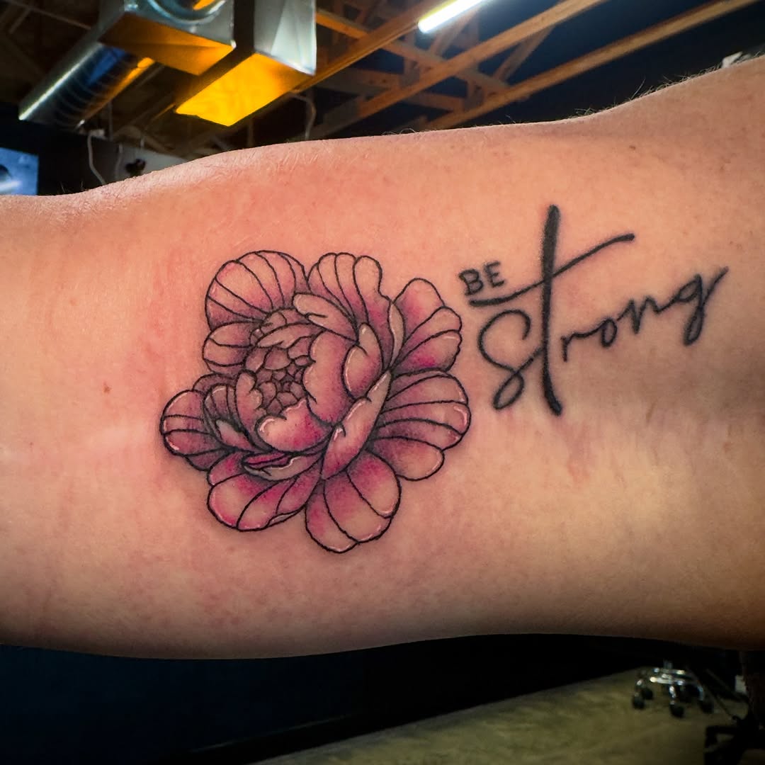 Tattoo by @severin0art — lettering_script, illustrative
