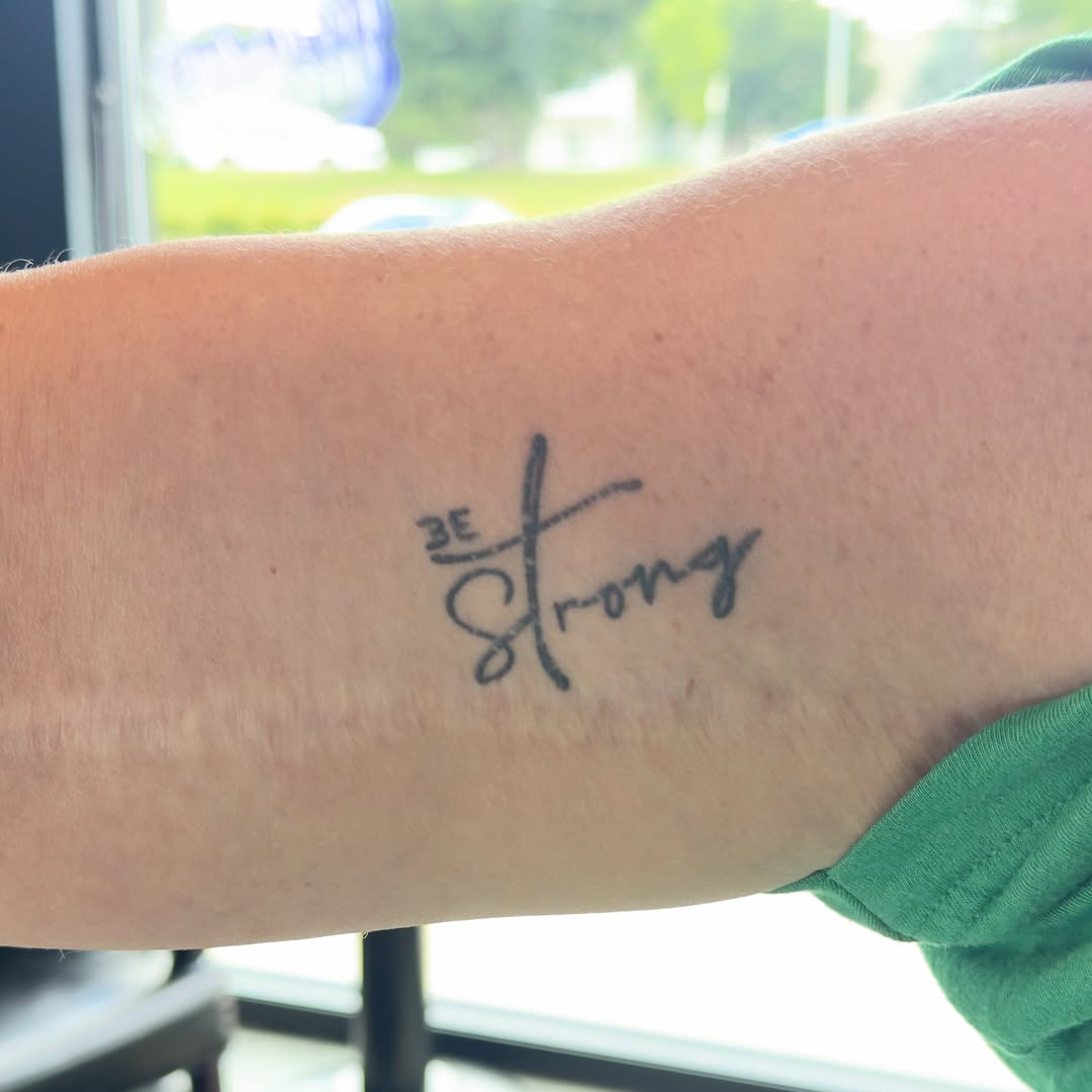 Tattoo by @severin0art — lettering_script, fine_line