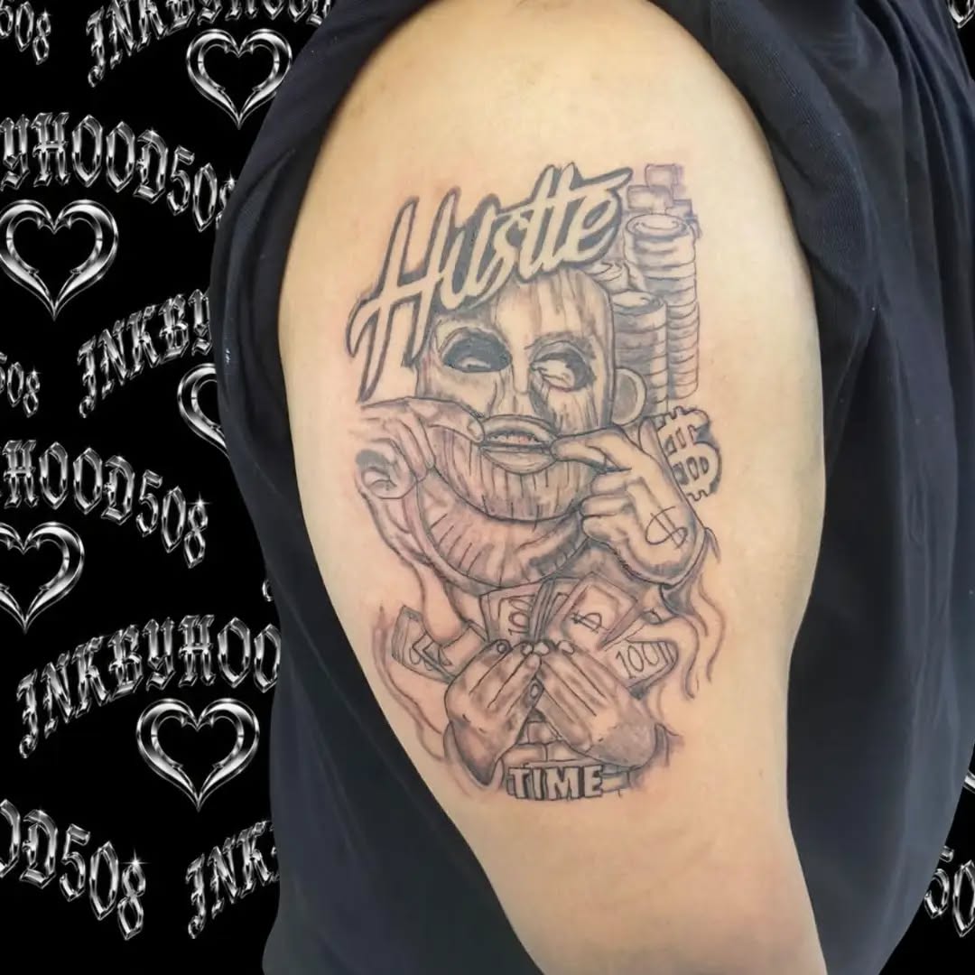 Tattoo by @inkbyhood508 โ chicano, lettering_script