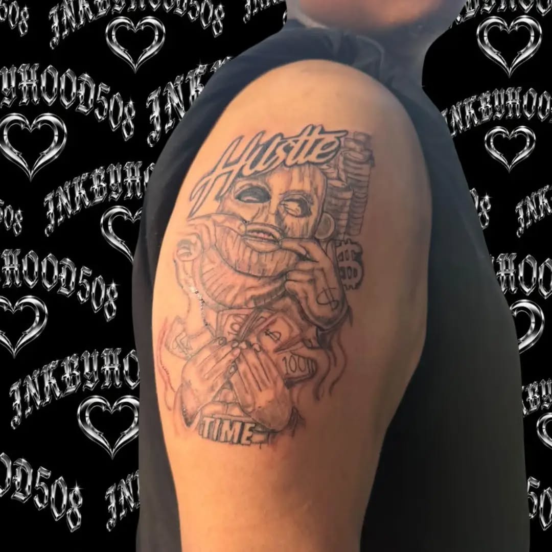 Tattoo by @inkbyhood508 โ chicano, lettering_script