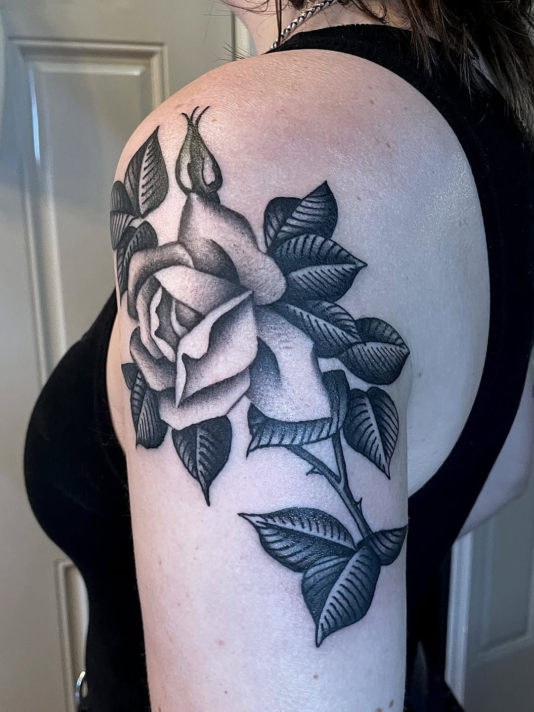 Tattoo by @audri_adorned — black_and_grey, realism