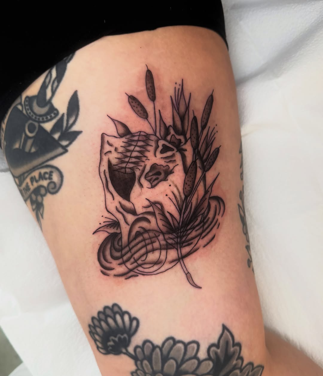 Tattoo by @lexiestattoos — illustrative, black_and_grey