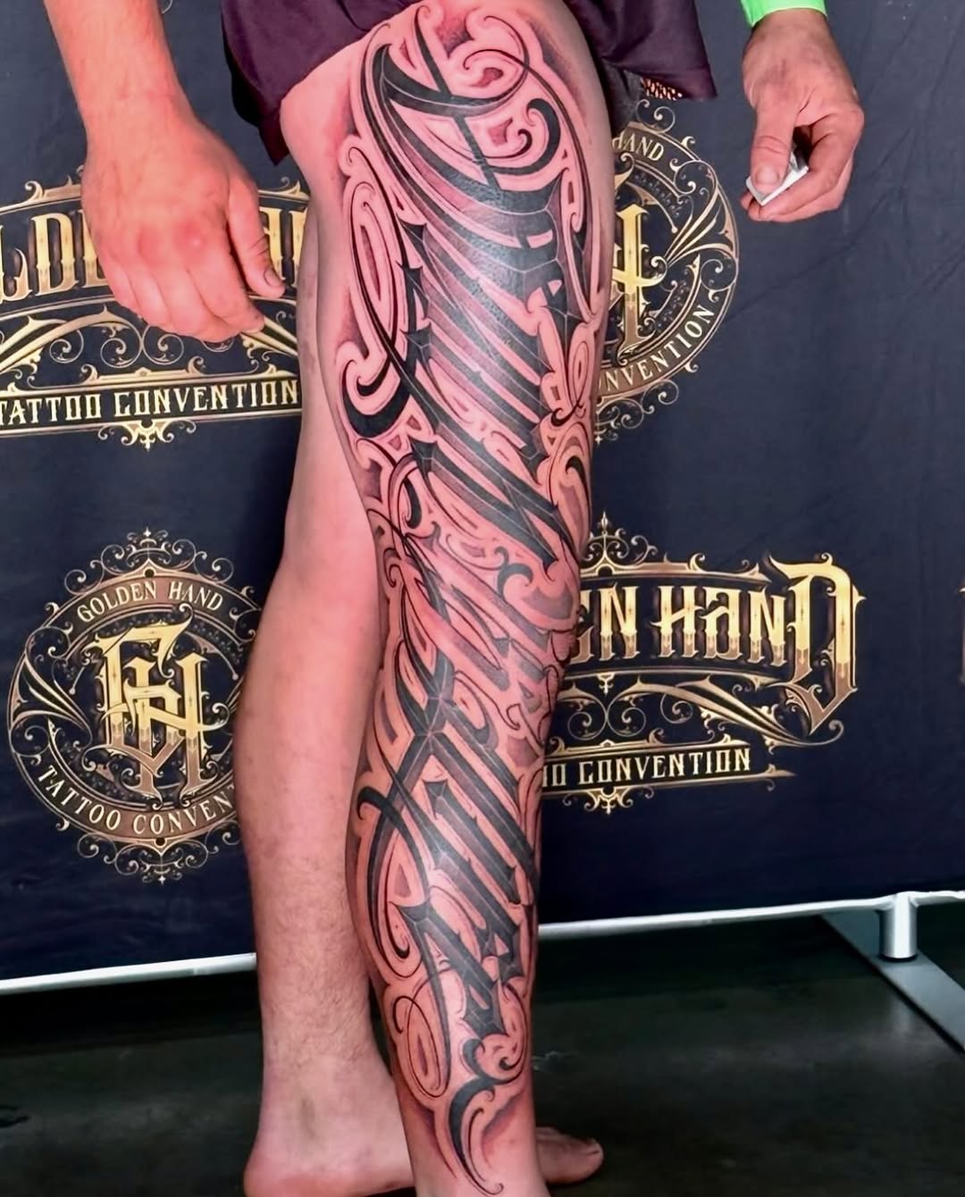 Tattoo by @dopeletterstattoo — lettering_script, black_and_grey