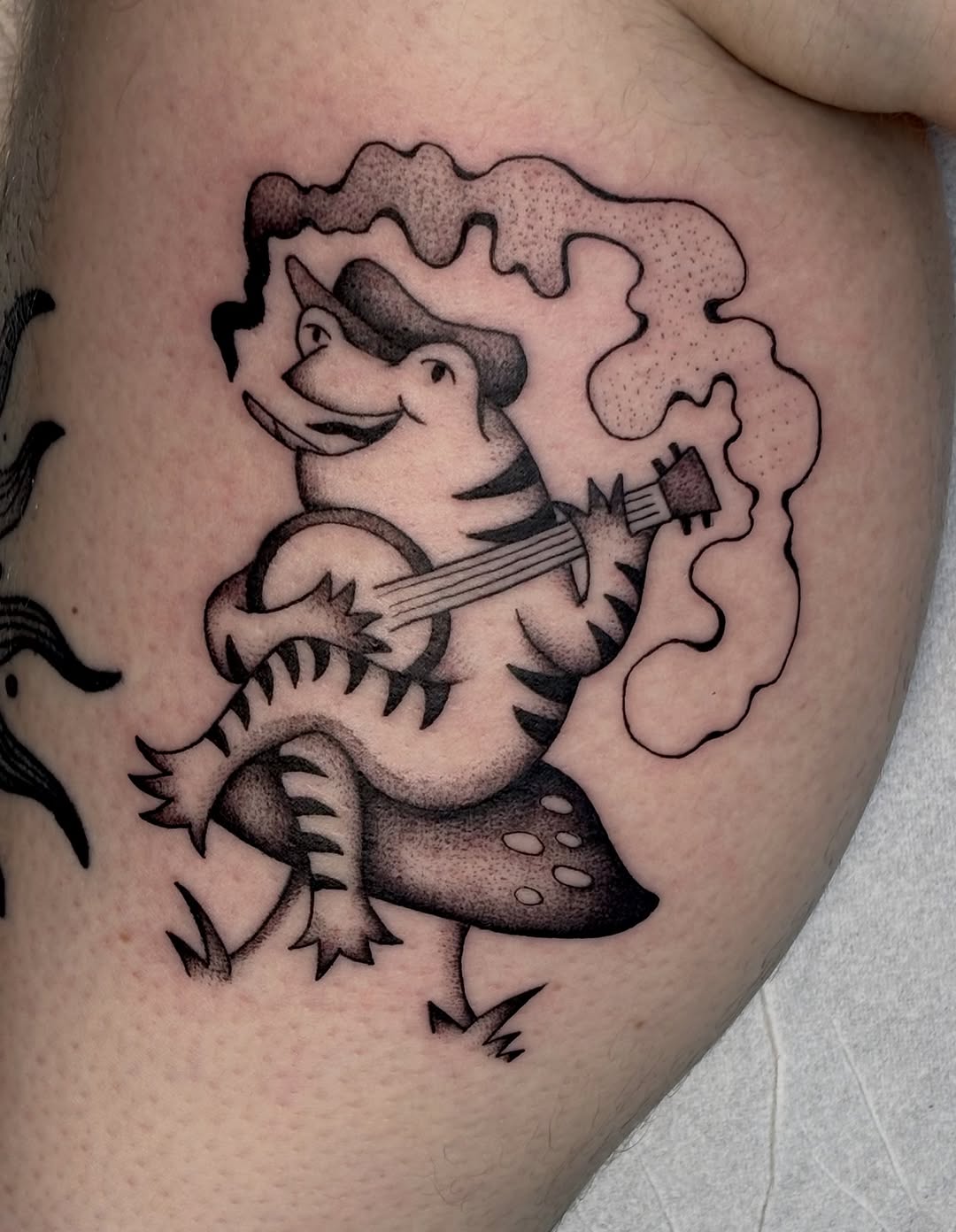 Tattoo by @madisonmakestattoos — illustrative, dotwork
