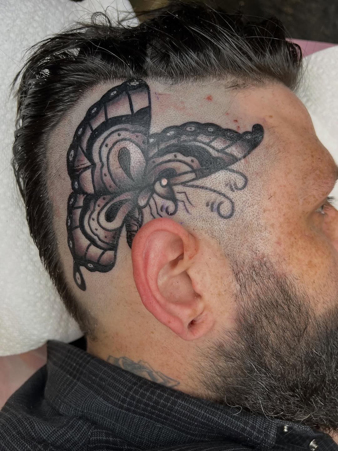 Tattoo by @levigunn_tattoos — black_and_grey, neo_traditional