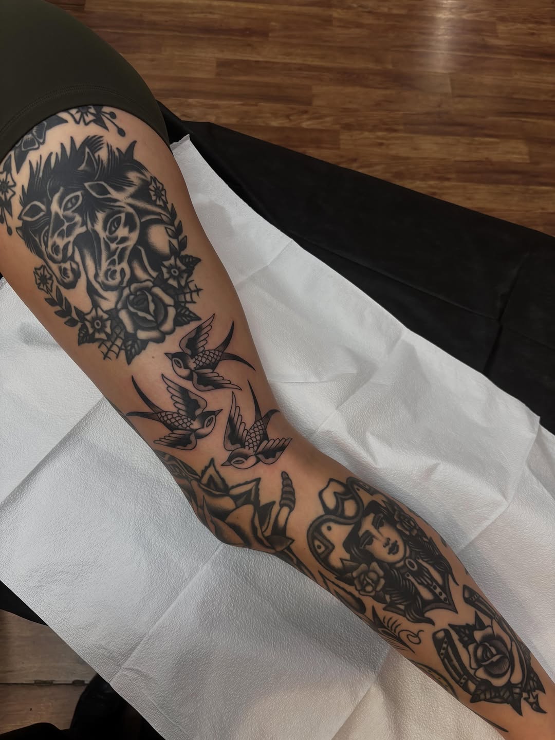 Tattoo by @cleepstattoo — american_traditional, black_and_grey