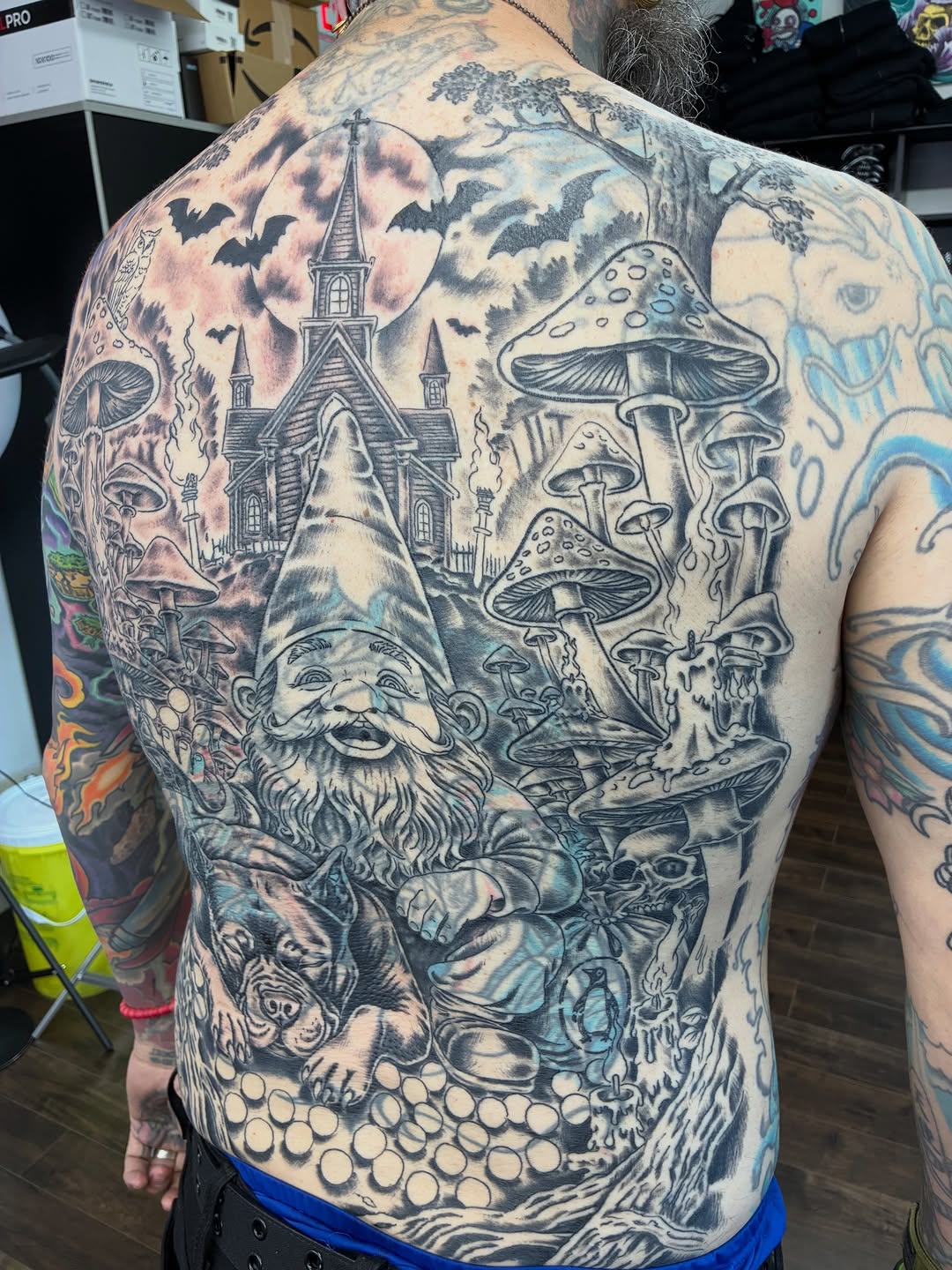 Tattoo by @streetmeat.tat — black_and_grey, illustrative