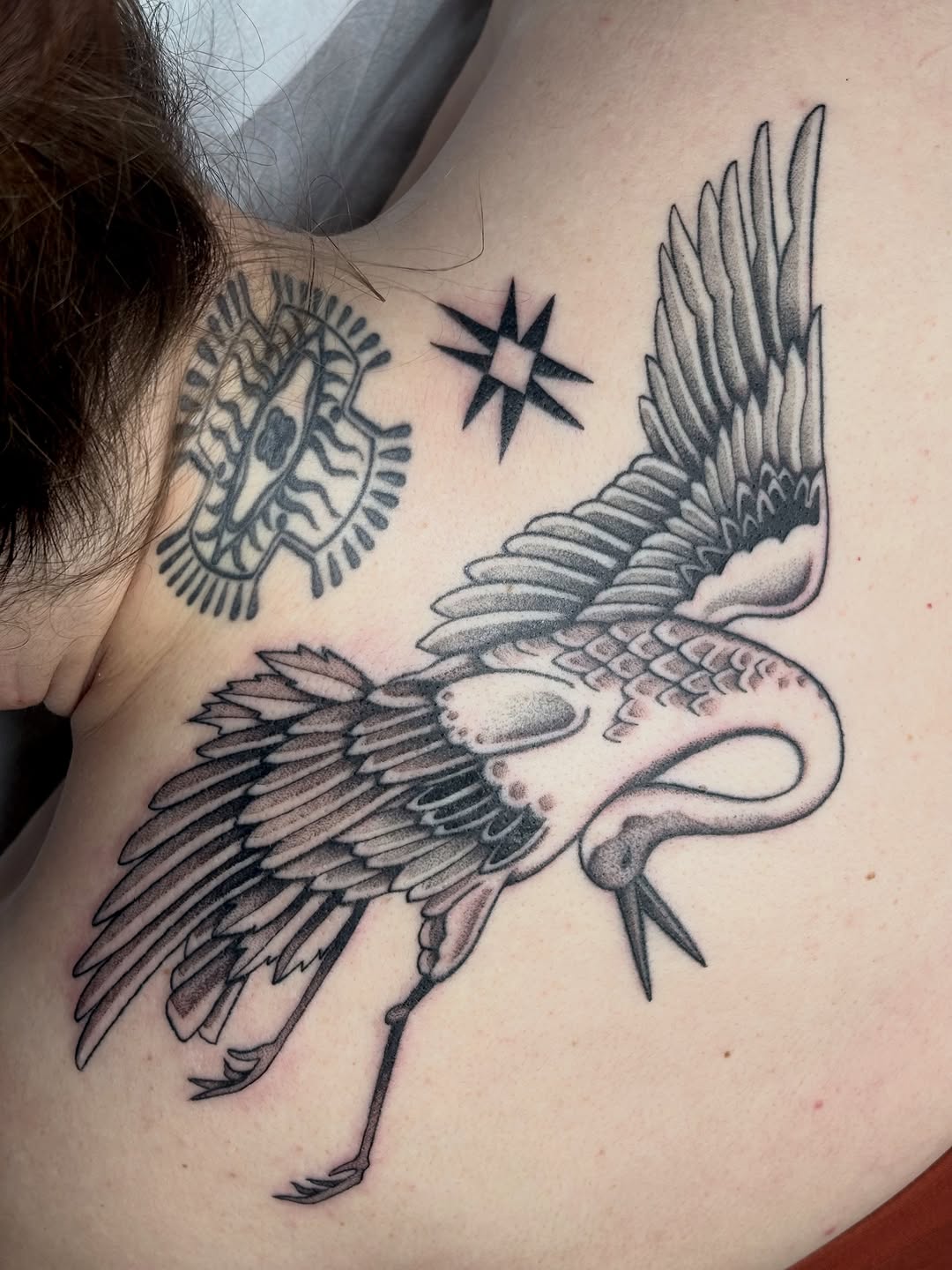 Tattoo by @madisonmakestattoos — illustrative, dotwork