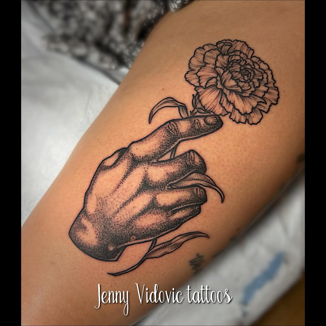 Tattoo by @turkeybasturz โ black_and_grey, dotwork