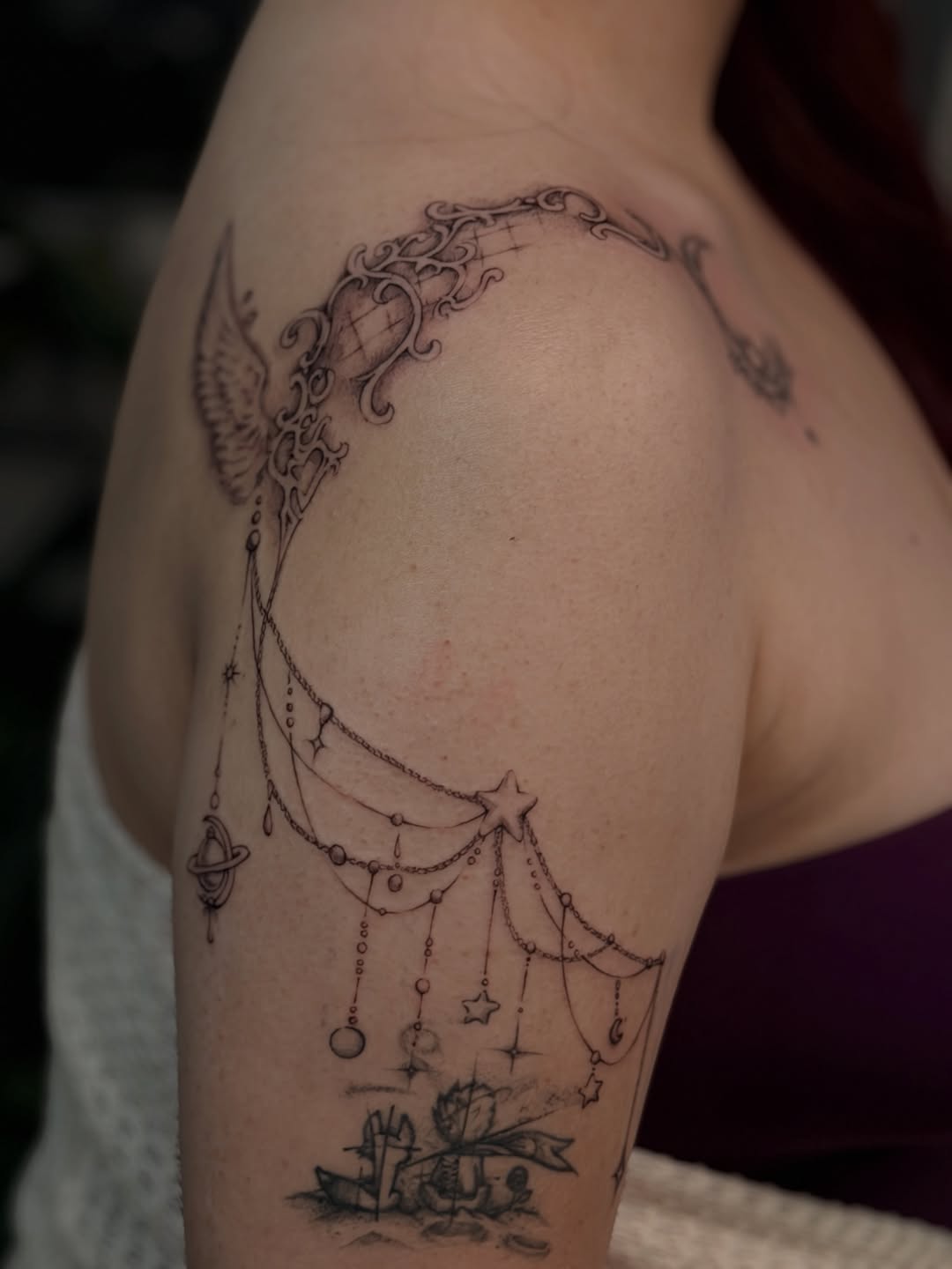 Tattoo by @melvious._.tats β fine_line, ornamental