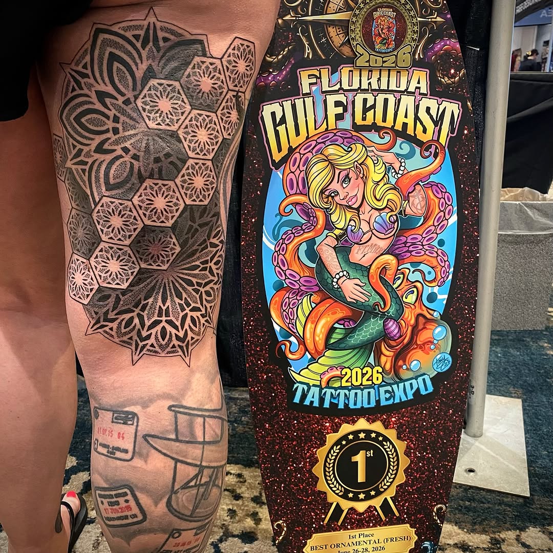 Tattoo by @josh_st_tat2 β geometric, dotwork