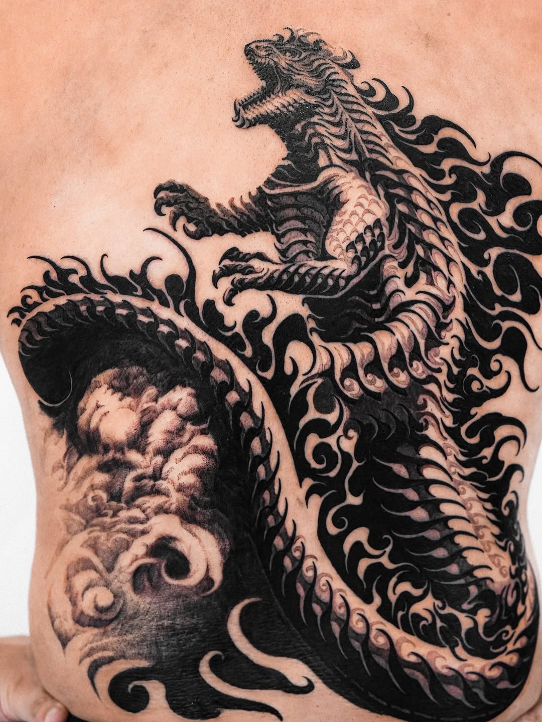 Tattoo by @a_flow_to — japanese_irezumi, black_and_grey