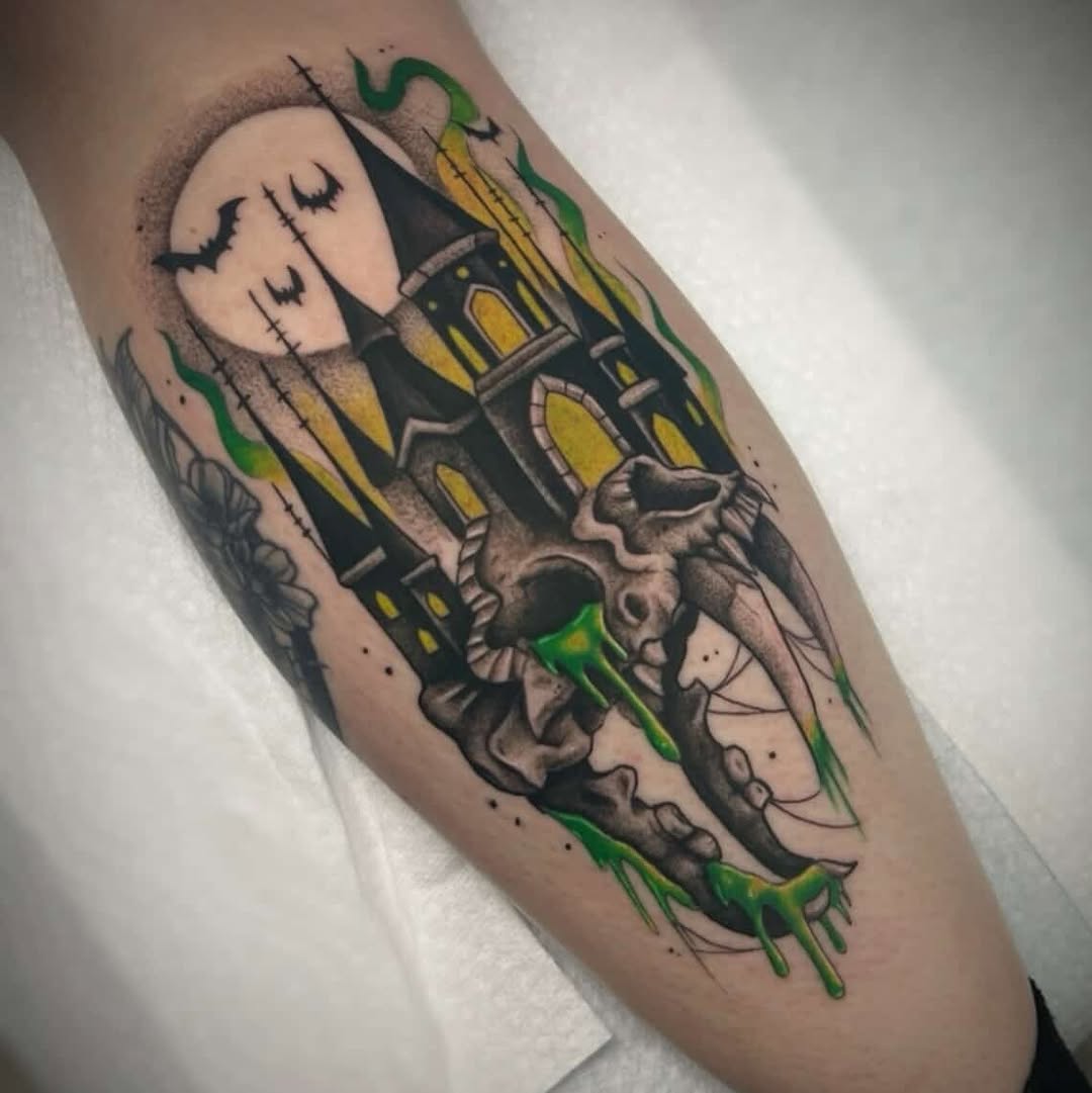 Tattoo by @_olive_tattoos_ — illustrative, new_school