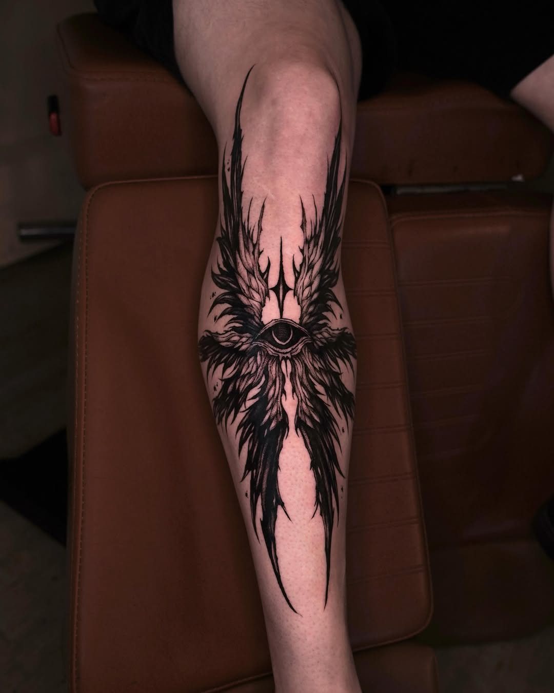 Tattoo by @kim9ang — blackwork, dark_realism