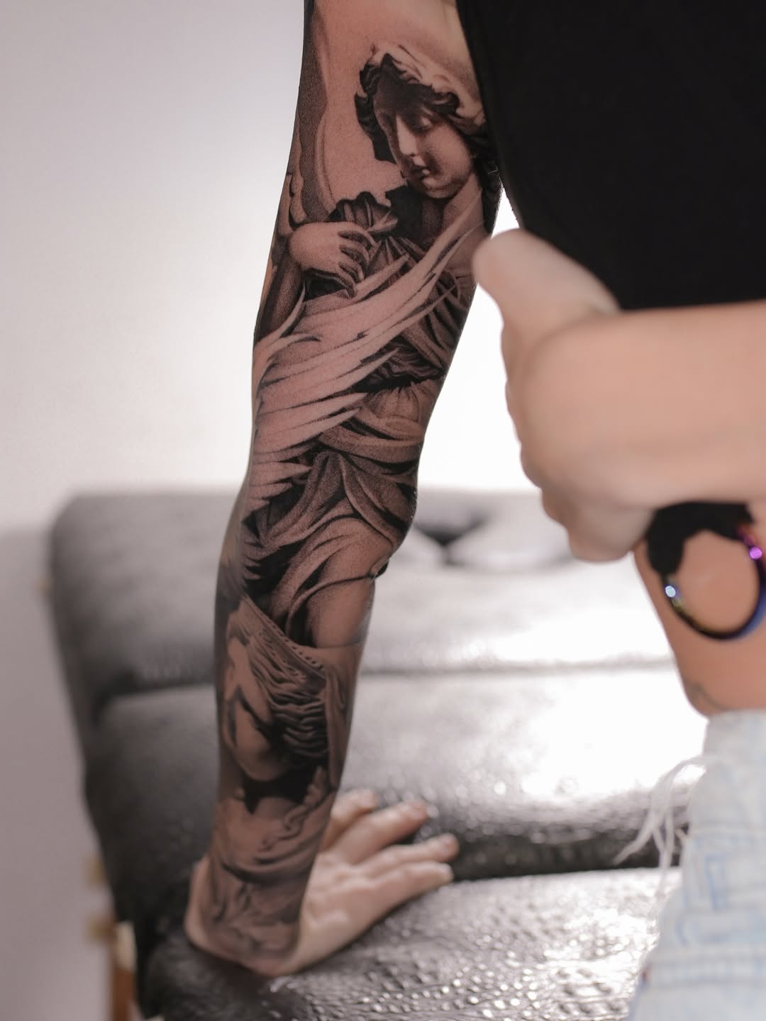 Tattoo by @cot_tattoo โ realism, black_and_grey