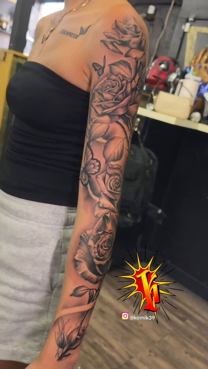 Tattoo by @komik39 — black_and_grey, realism