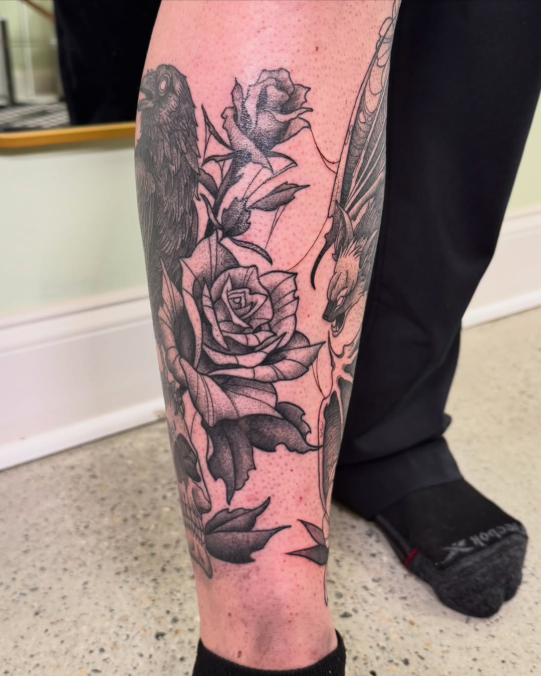 Tattoo by @inkofeden — black_and_grey