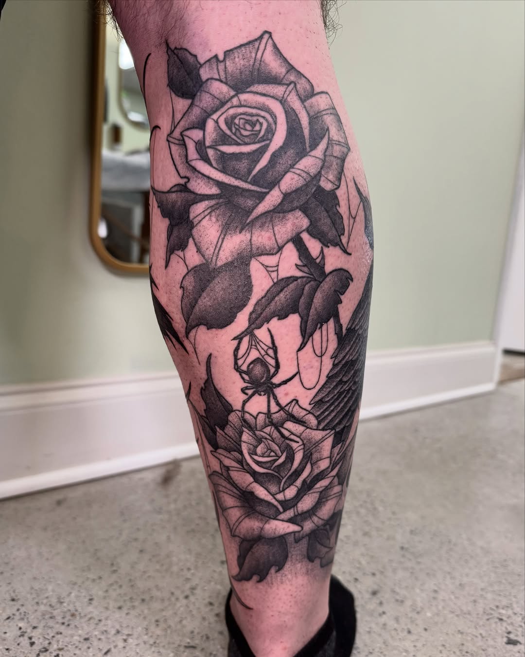 Tattoo by @inkofeden — black_and_grey, realism