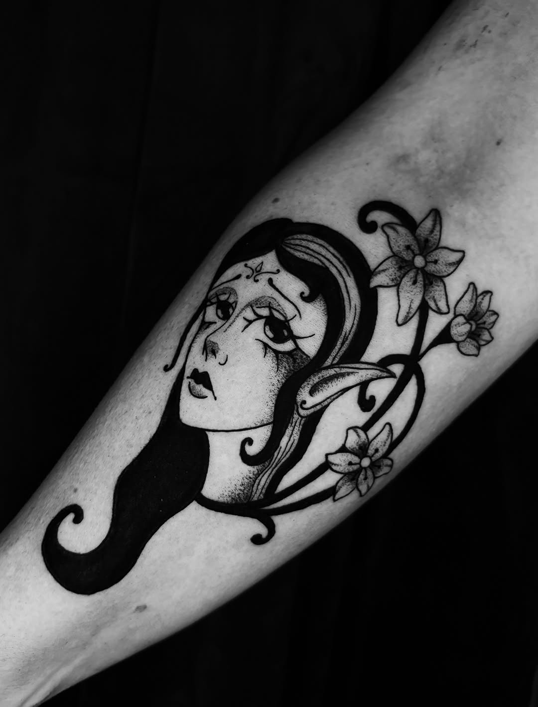 Tattoo by @call.me.crybabyy — black_and_grey, chicano