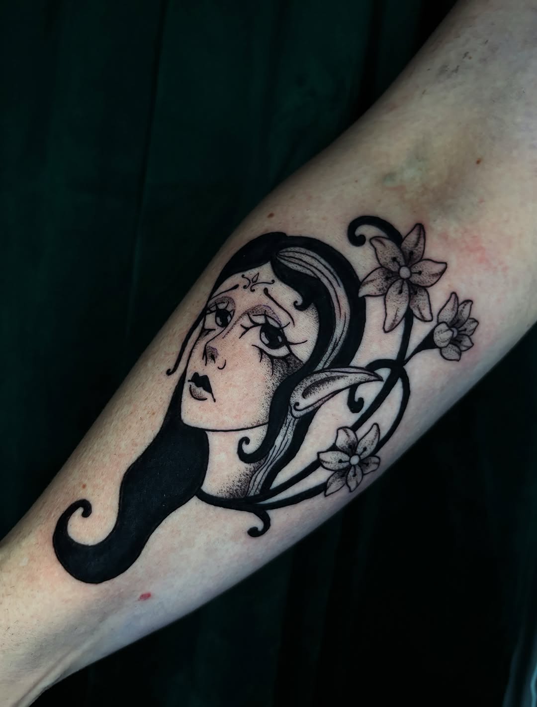 Tattoo by @call.me.crybabyy — black_and_grey, chicano