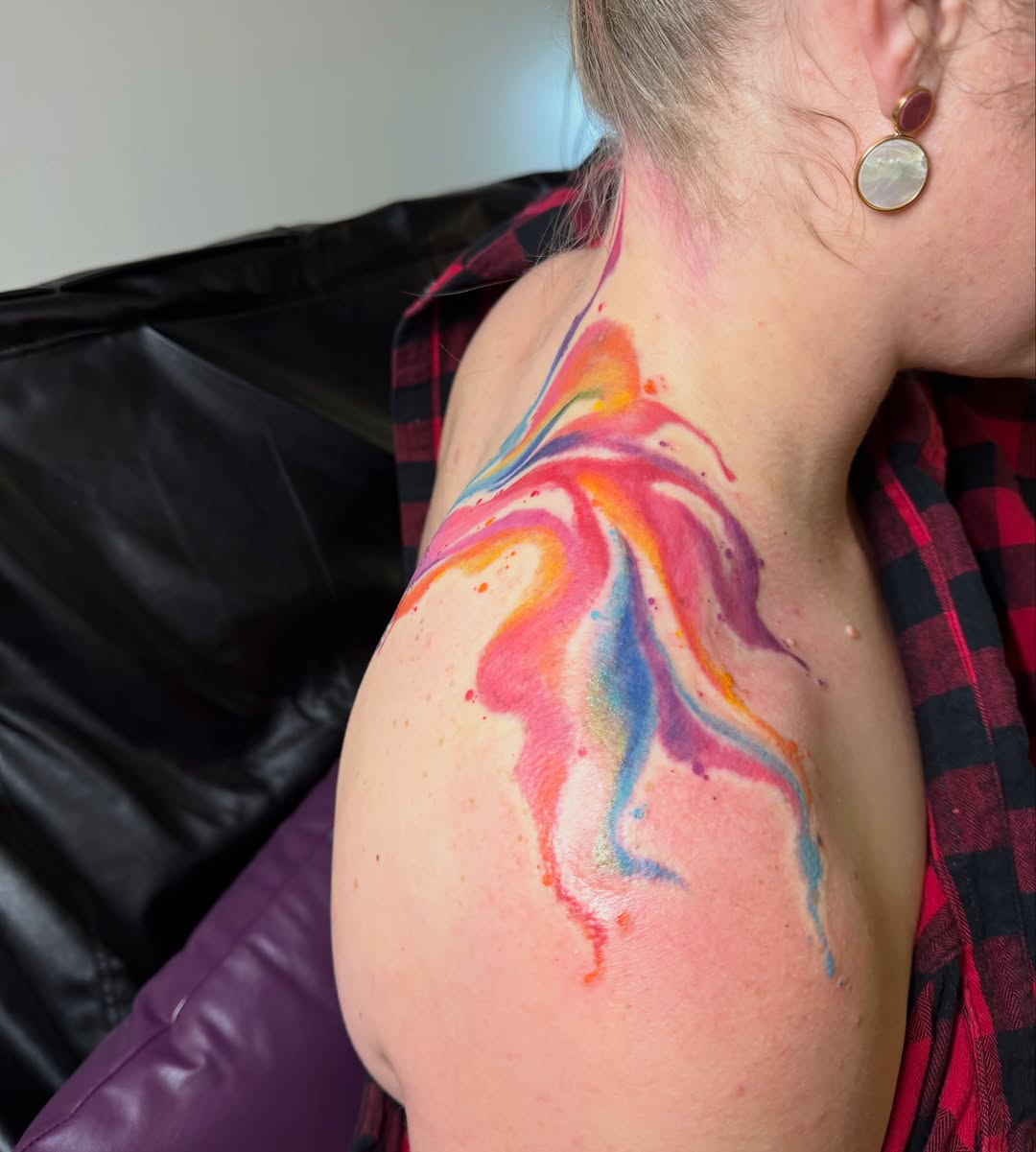 Tattoo by @danifriedtattoos — watercolor, illustrative