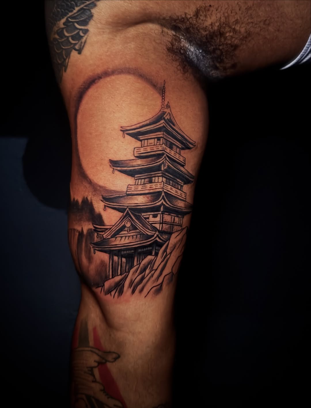 Tattoo by @dee.rtst — japanese_irezumi, black_and_grey