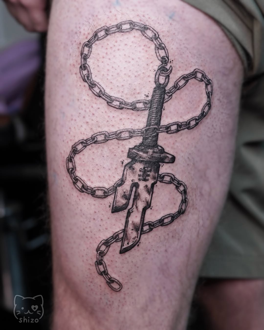 Tattoo by @shizo.tt β black_and_grey, dark_realism