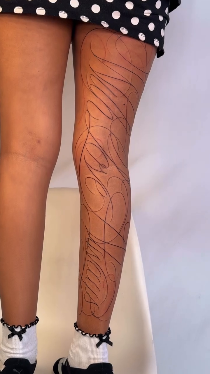 Tattoo by @grimsaintt — lettering_script