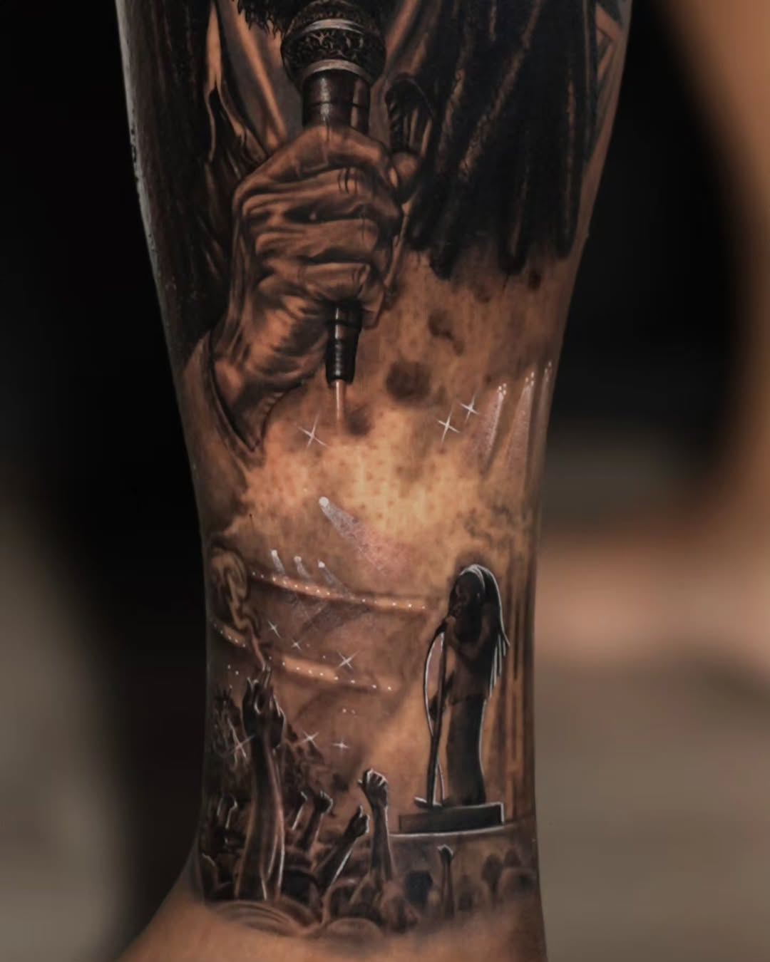 Tattoo by @baxttertattoo β realism, black_and_grey