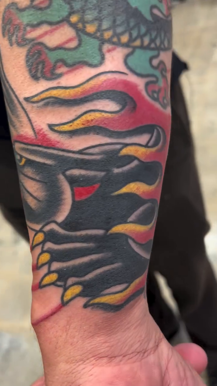 Tattoo by @tim_howell_pst — american_traditional, japanese_irezumi