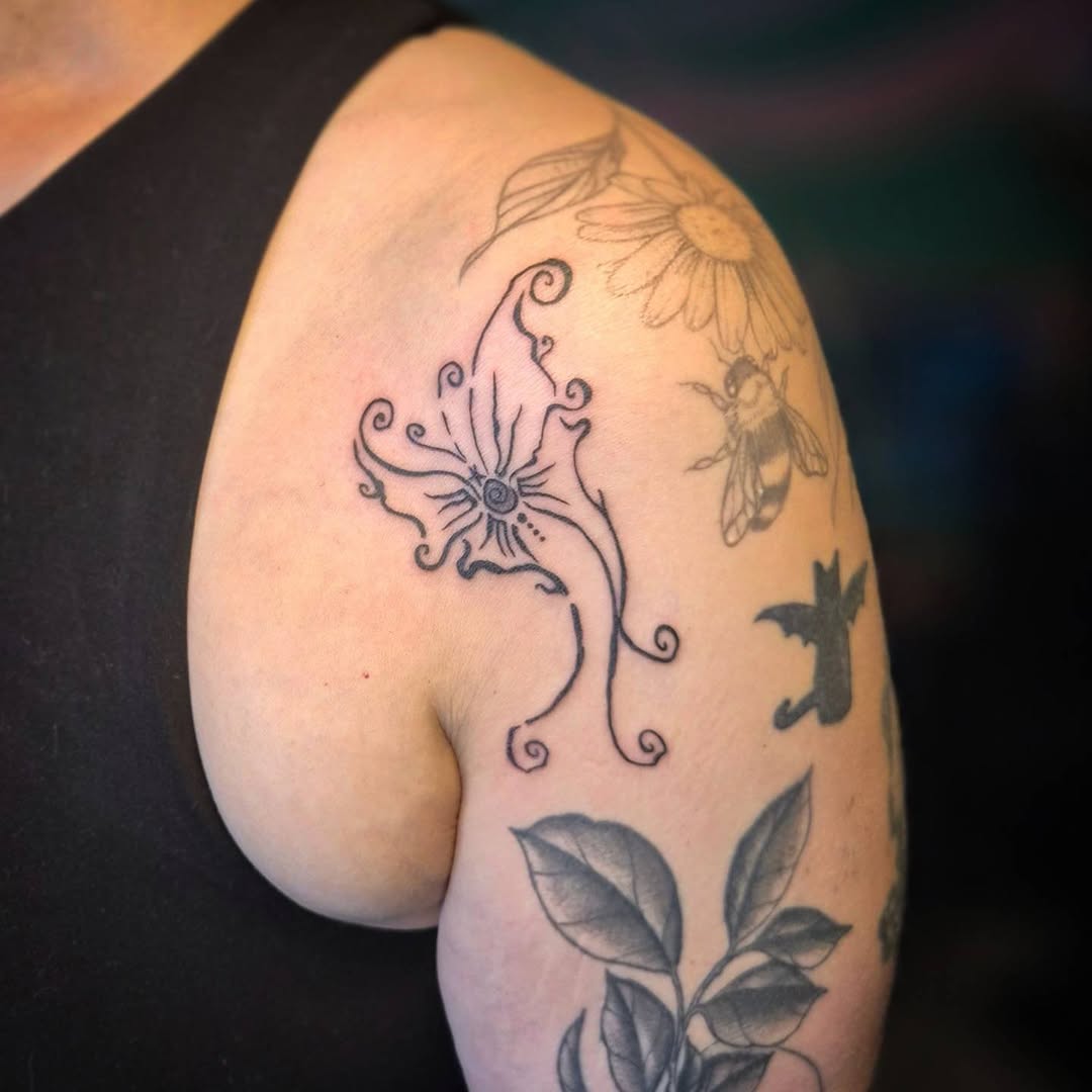 Tattoo by @wickedlilyink — illustrative, fine_line
