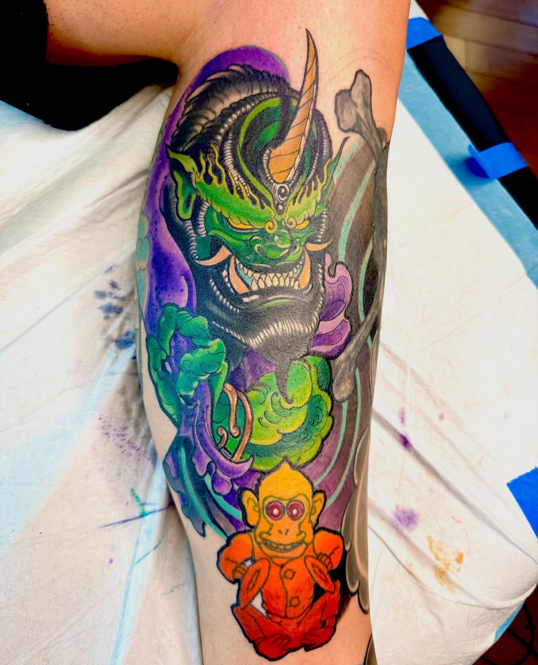 Tattoo by @tattoosbybacon โ japanese_irezumi, new_school