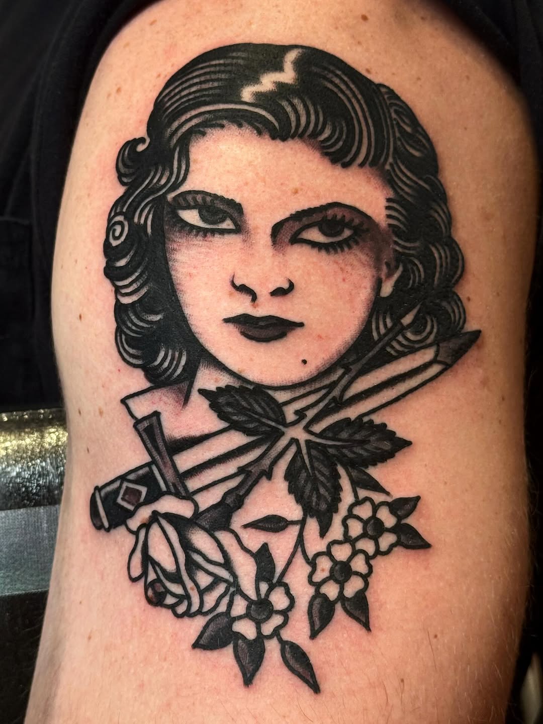 Tattoo by @tat2brain — american_traditional, black_and_grey