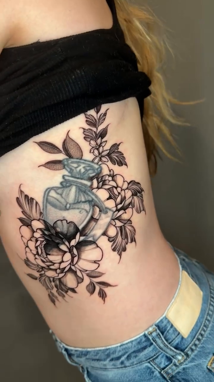 Tattoo by @amberstarrartistry — black_and_grey, realism