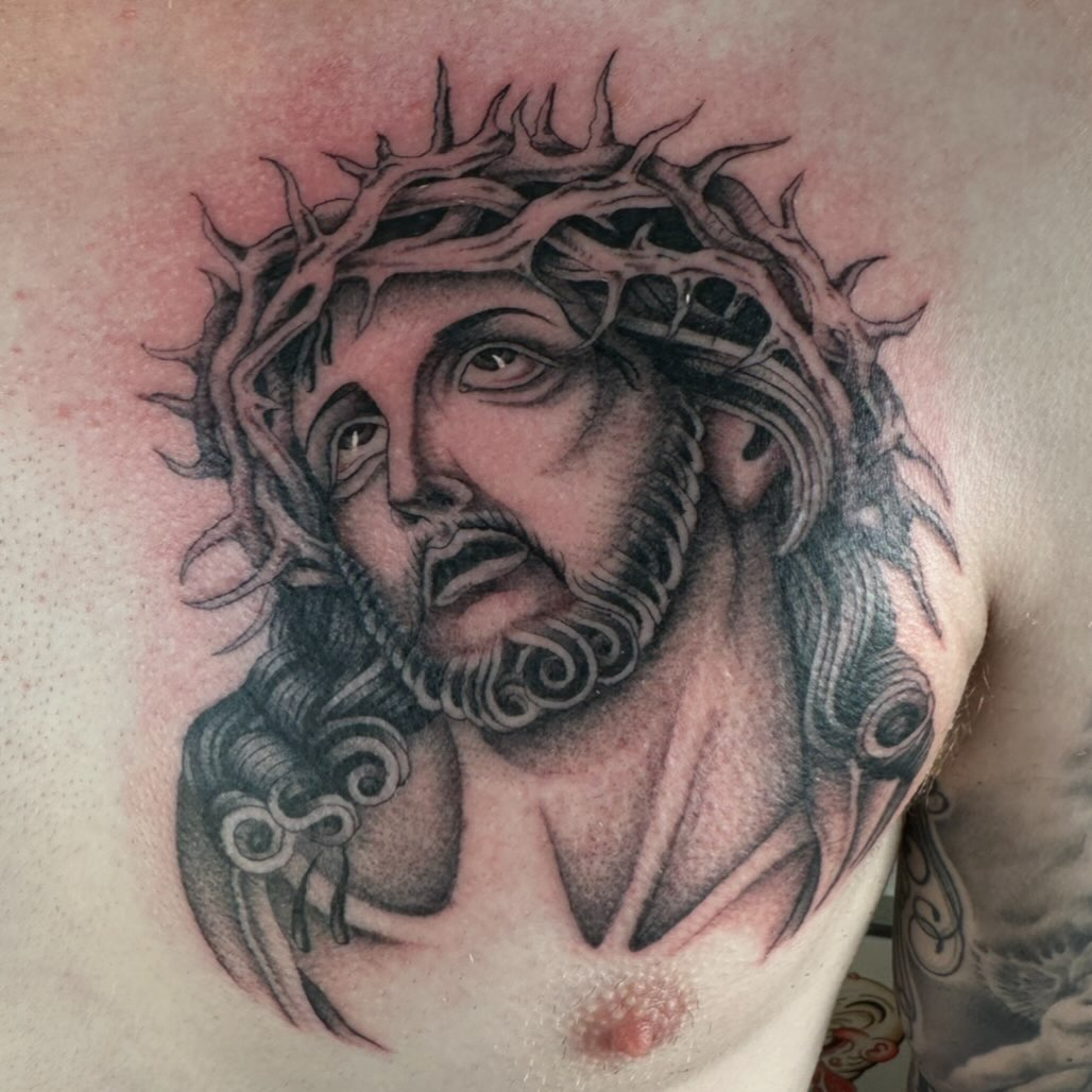 Tattoo by @austinmurfitttattoos — realism, black_and_grey