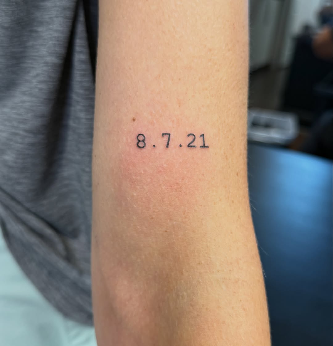 Tattoo by @honeyclare.ink — lettering_script, fine_line