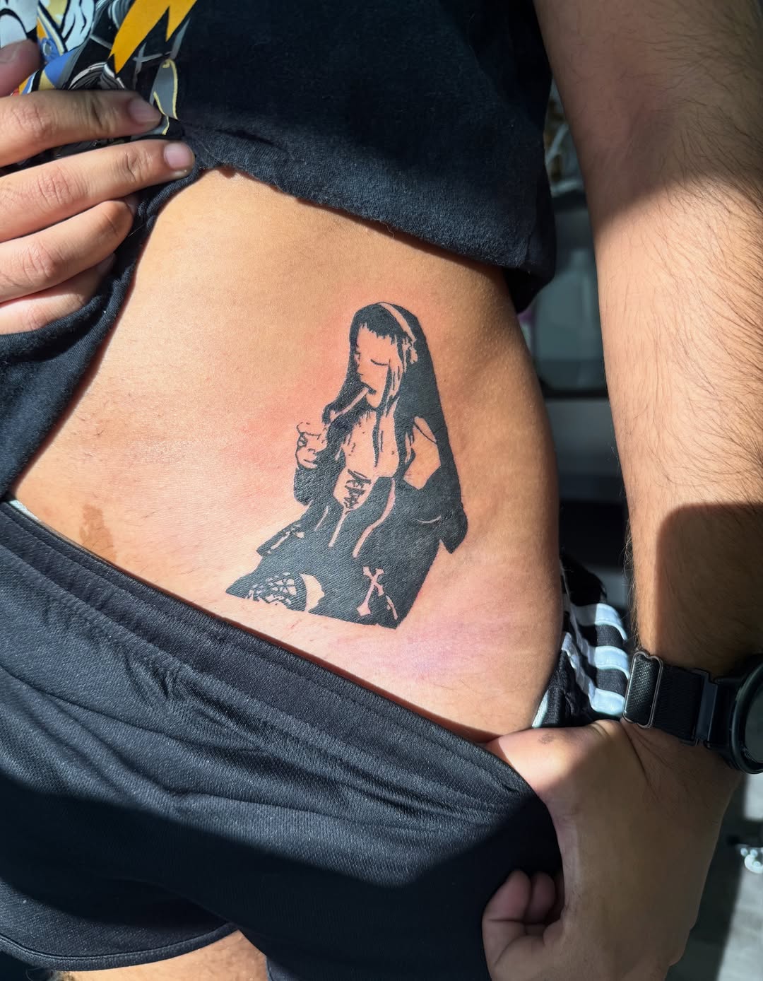 Tattoo by @tattedbyblossom — blackwork