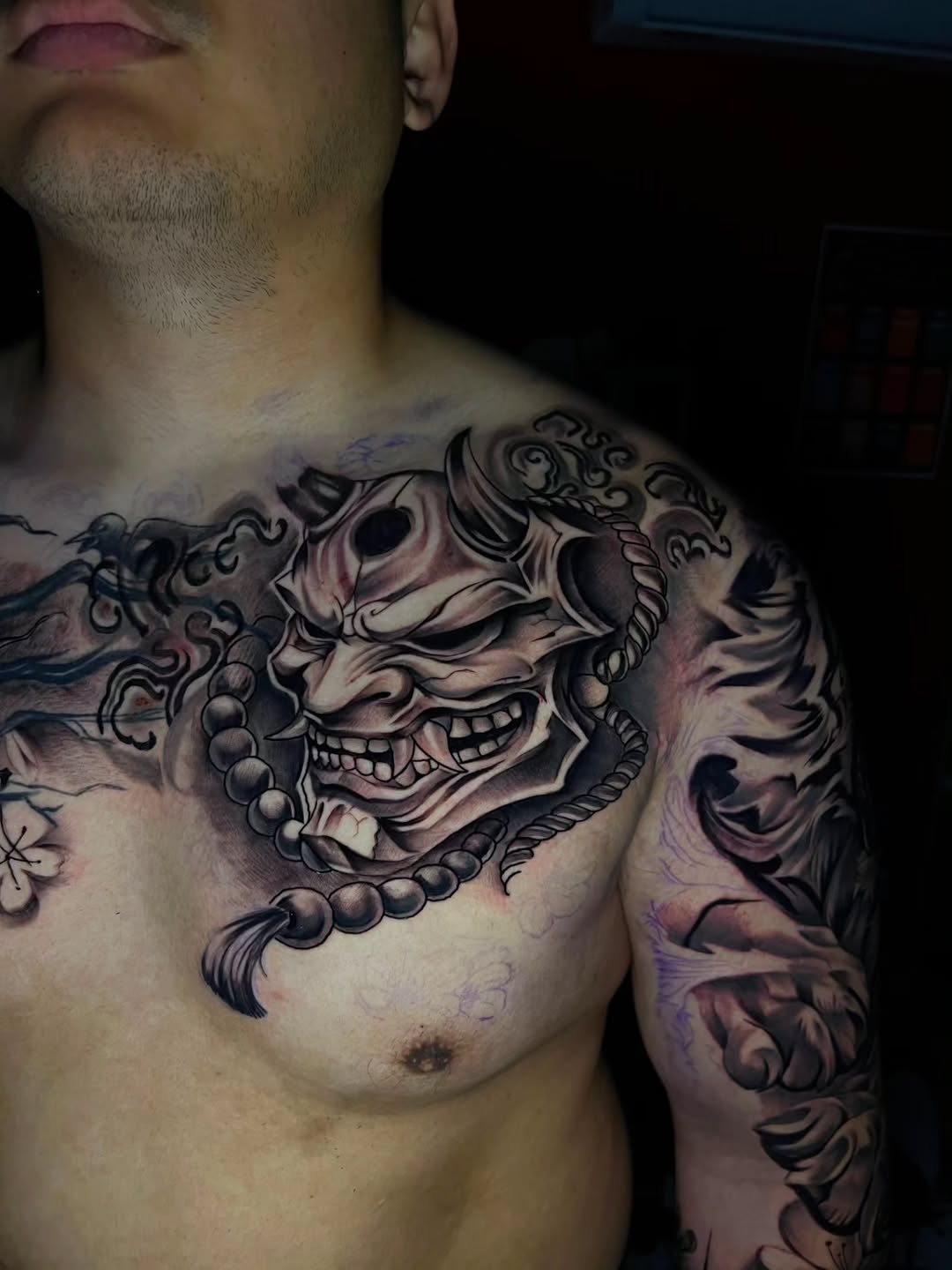 Tattoo by @ghostlytatz β black_and_grey, japanese_irezumi