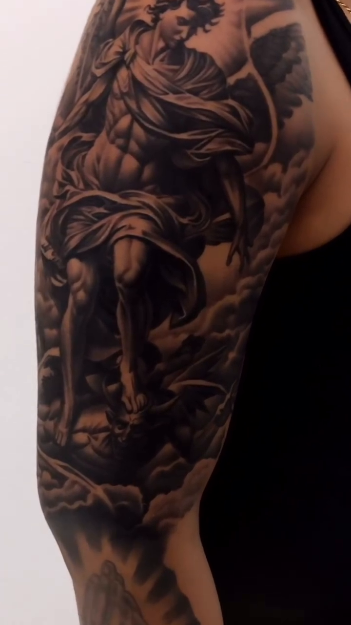 Tattoo by @bigrichtattoos — realism, black_and_grey