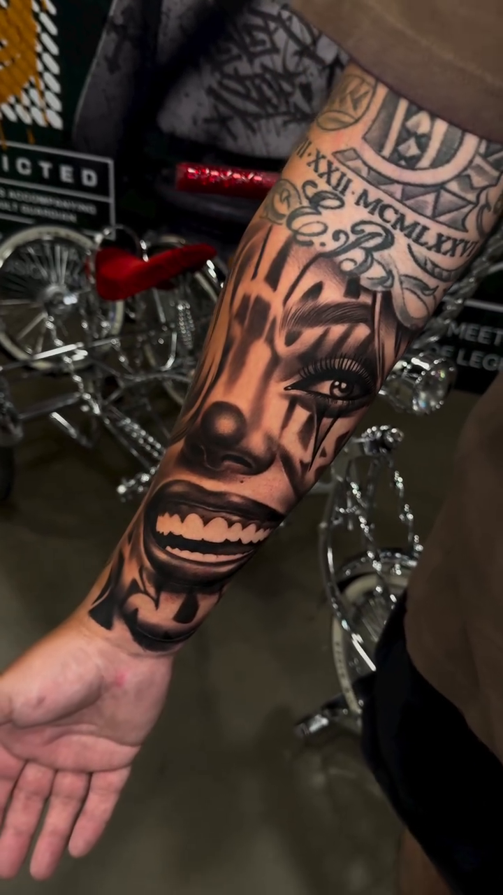 Tattoo by @nickcordovatattoos — chicano, black_and_grey