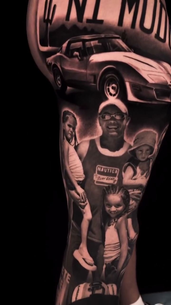 Tattoo by @tommylee.tattoo — realism, black_and_grey