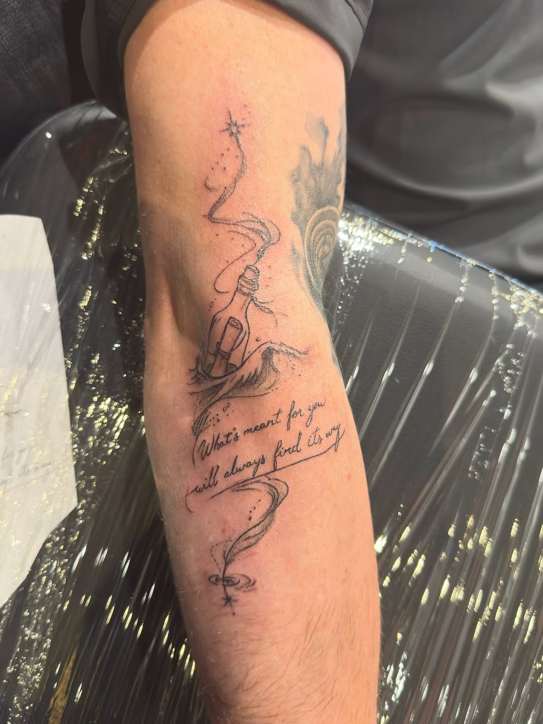 Tattoo by @inkslingerjessejames — fine_line, lettering_script