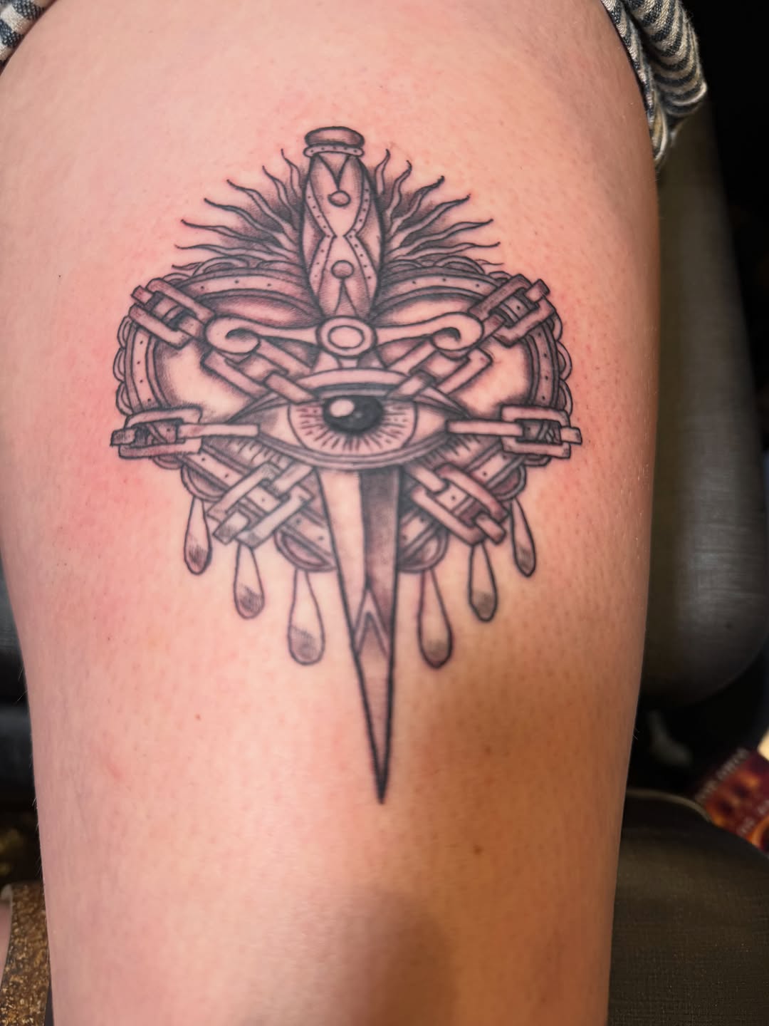 Tattoo by @inkslingerjessejames — black_and_grey, ornamental
